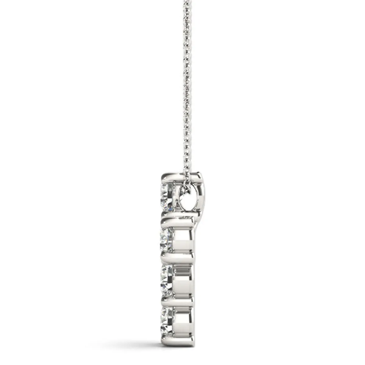 1/2 Carat Tw Diamond Religious Cross Pendant In 14K White Gold