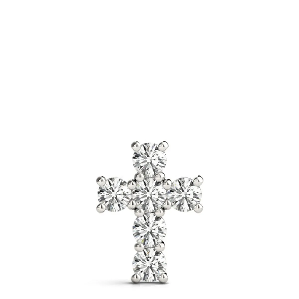 1/2 Carat Tw Diamond Religious Cross Pendant In 14K White Gold