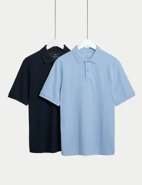 2 Pack Pure Cotton Polo Shirts