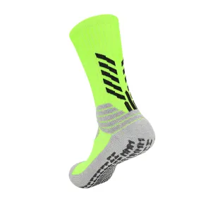 3 Pack Lime Green Football Grip Socks Mens