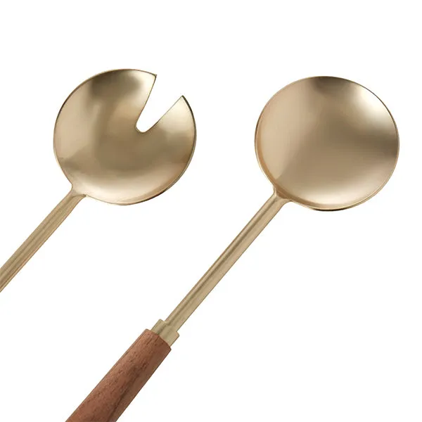 Acacia Wood   Stainless Steel Salad Servers (Set of 2)