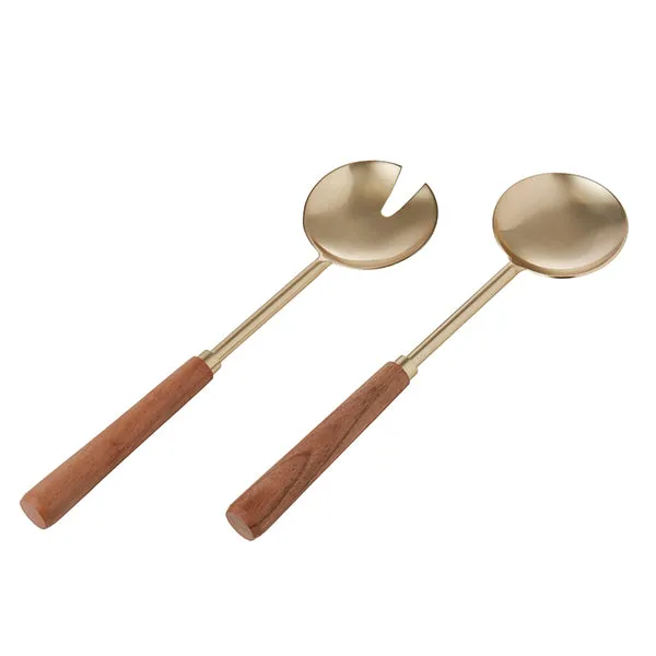 Acacia Wood   Stainless Steel Salad Servers (Set of 2)