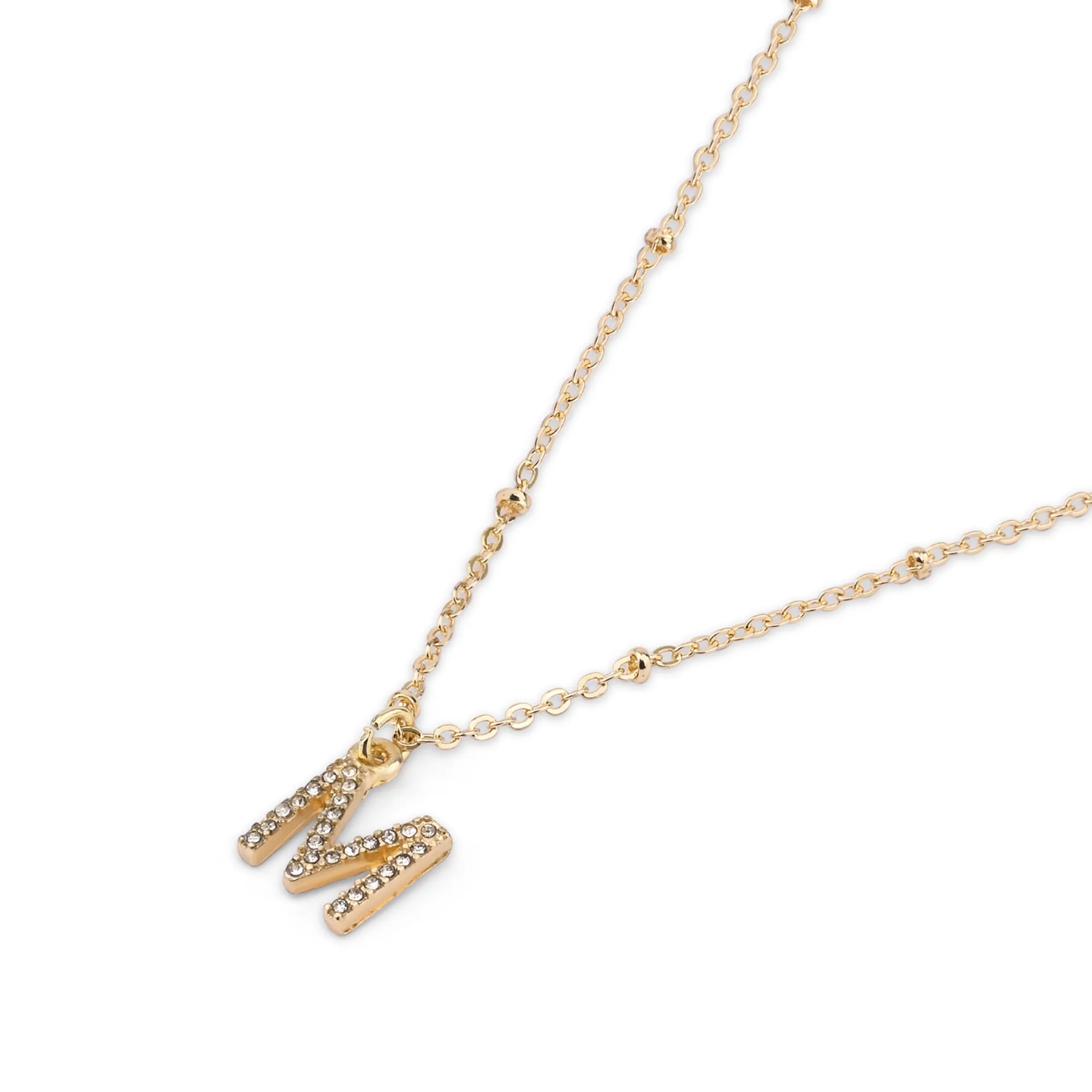 Accessorize London Women's Gold (M) Initial Sparkle Pendant Necklace