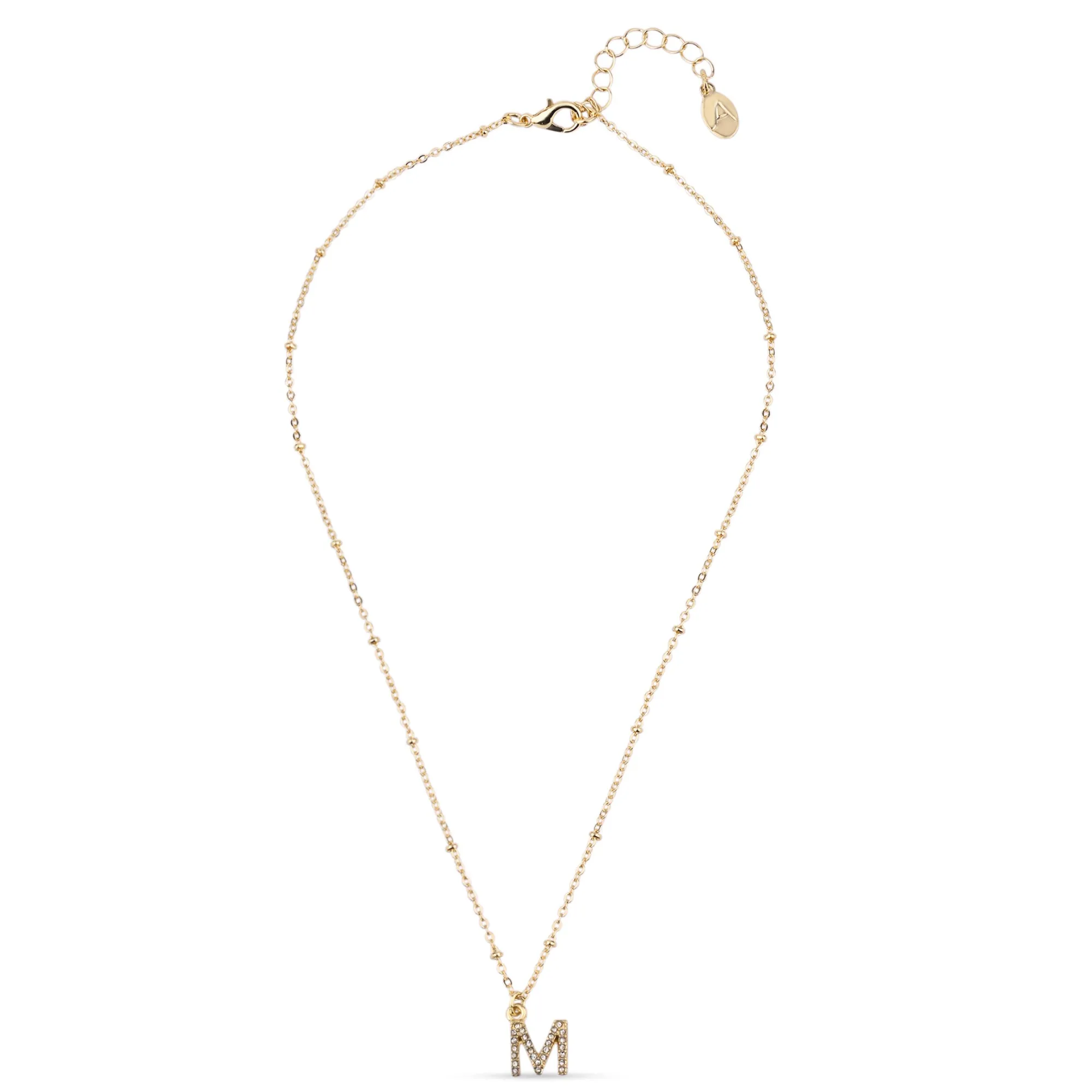 Accessorize London Women's Gold (M) Initial Sparkle Pendant Necklace