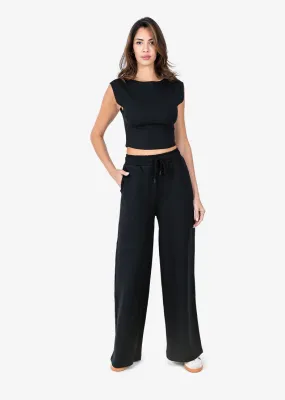 All-Around Lounge Wide Leg Pant Black