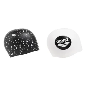 ARENA Adult Reversible Swimming Cap (Black/White Dots)