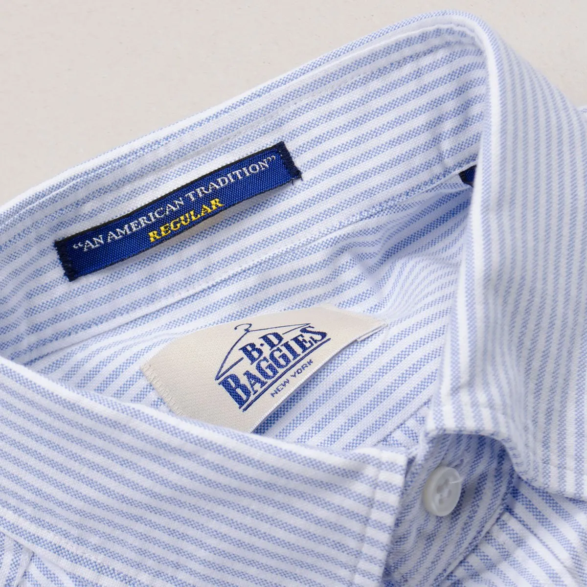 BD Baggies - Bradfort BD Shirt With Pocket - Oxford Striped Light Blue