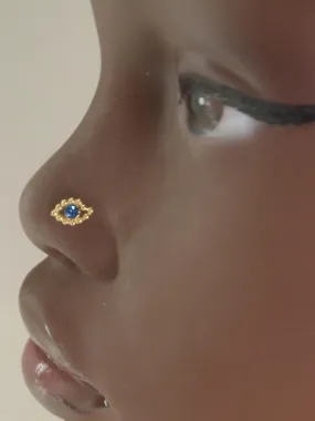 Beaded Evil Eye Nose Stud piercing S Screw