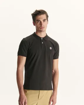 Black Marbella organic cotton polo shirt