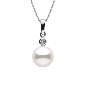 Brilliant Collection 8.5-9.0 mm Akoya Pearl and Diamond Pendant