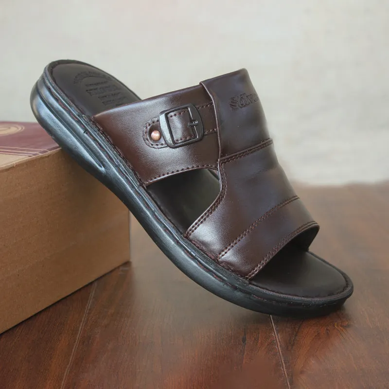 Brown medicated slippers for men