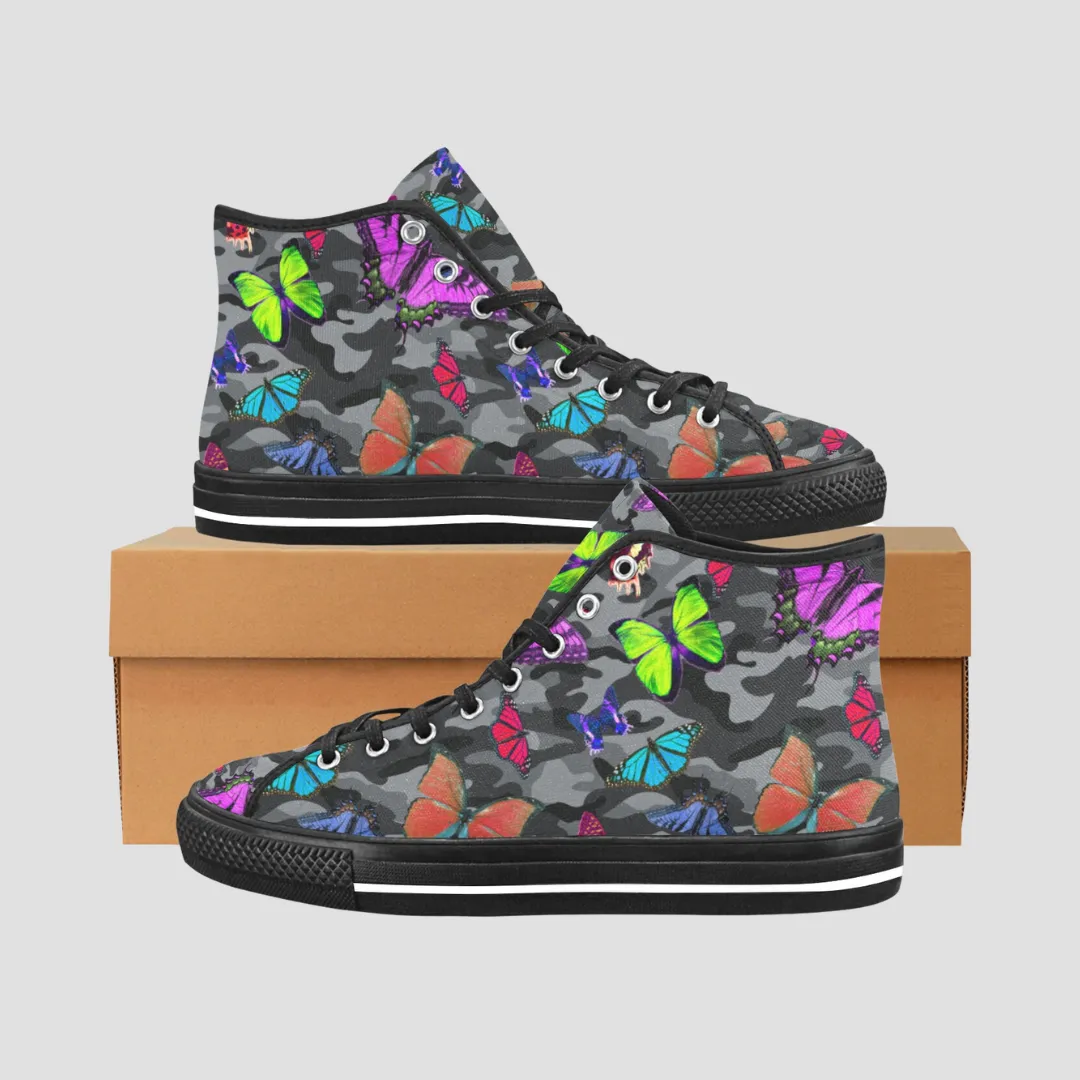 Butterfly Camo High Top Canvas Shoes