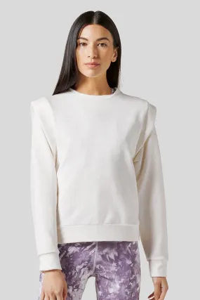 Capped Sleeve Sweatshirt in Ivory