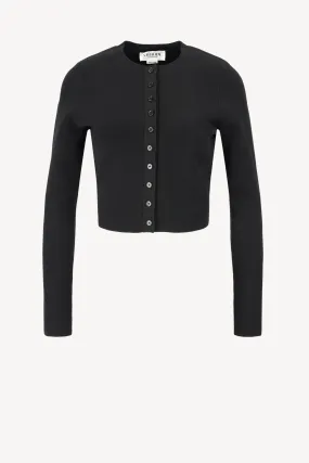 Cardigan Cropped Fitted in Schwarz