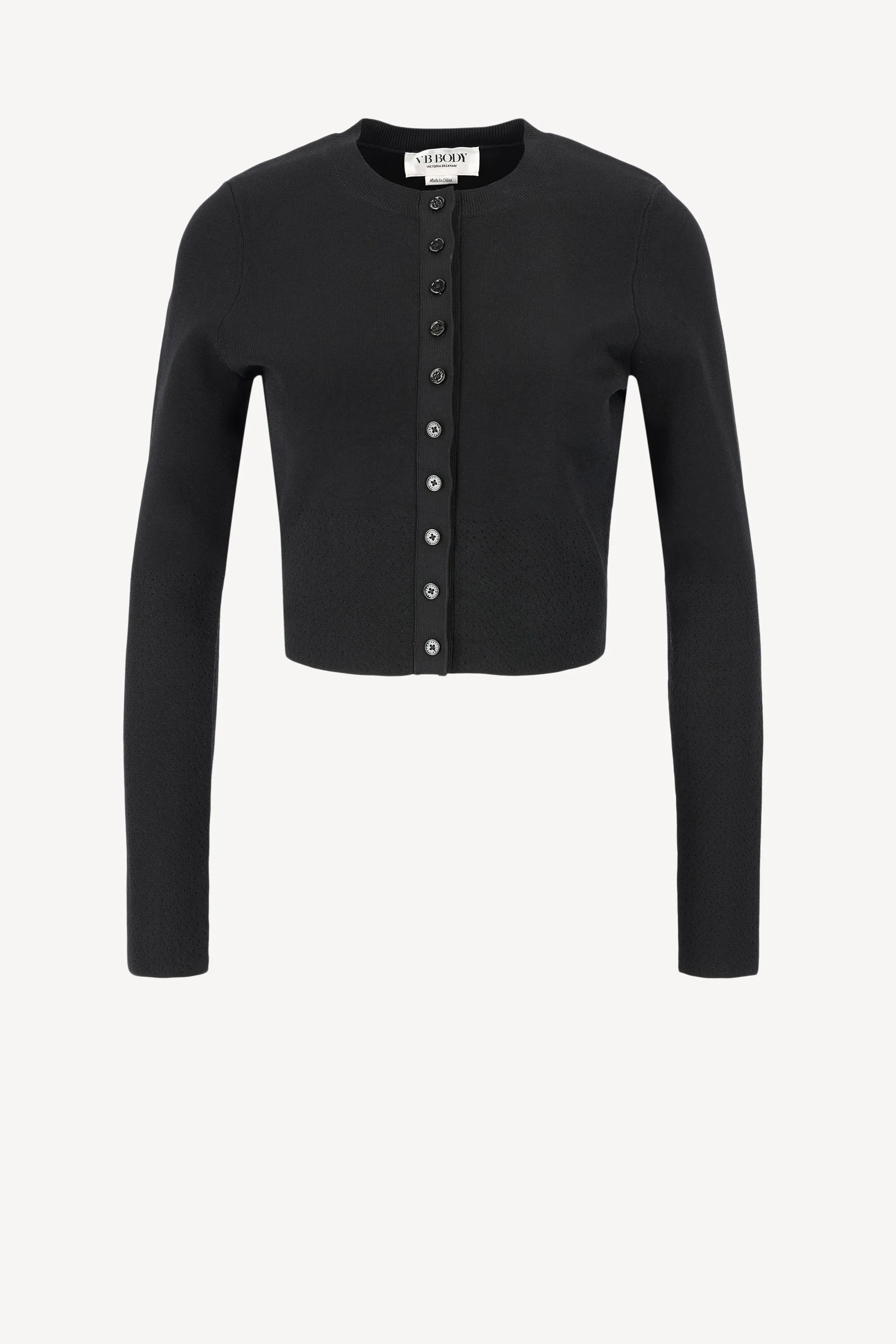 Cardigan Cropped Fitted in Schwarz