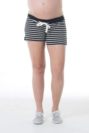 Caren Cotton Spandex Black Stripes Shorts