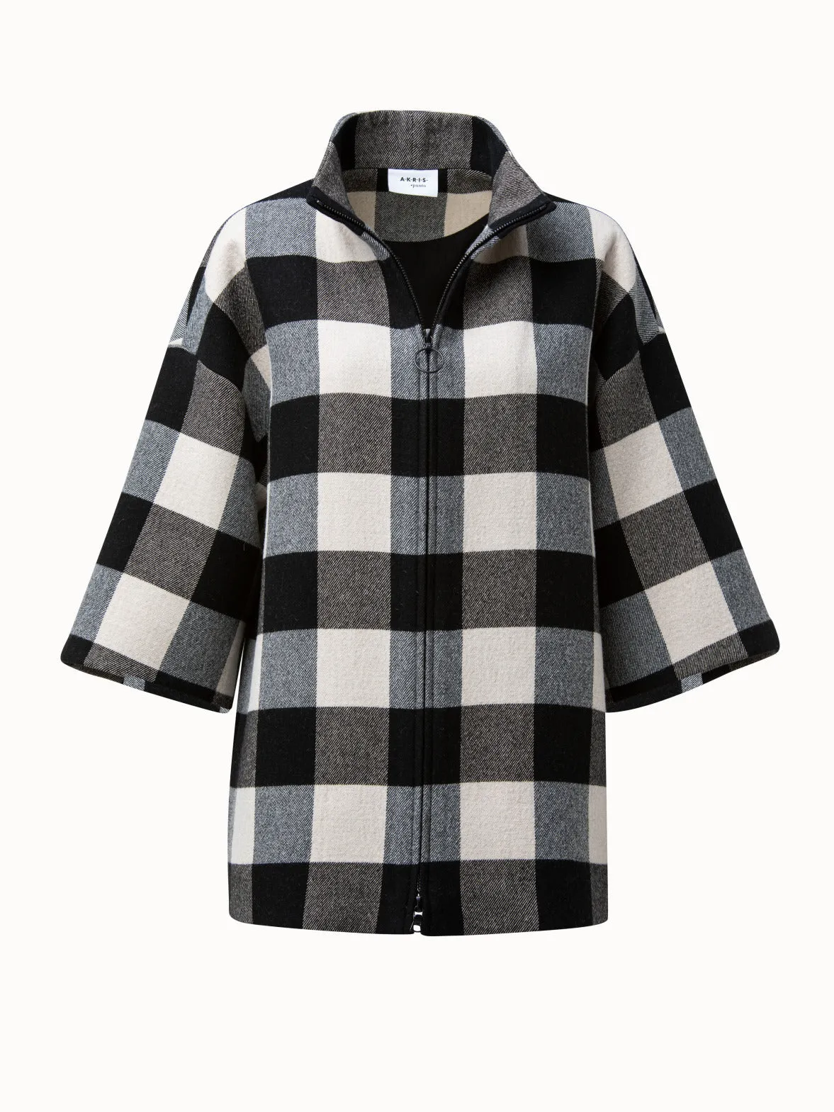 Chequerboard Plaid Egg Shape Coat 2 in 1