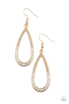 Dripping In Diamonds Gold Earrings - Paparazzi Accessories