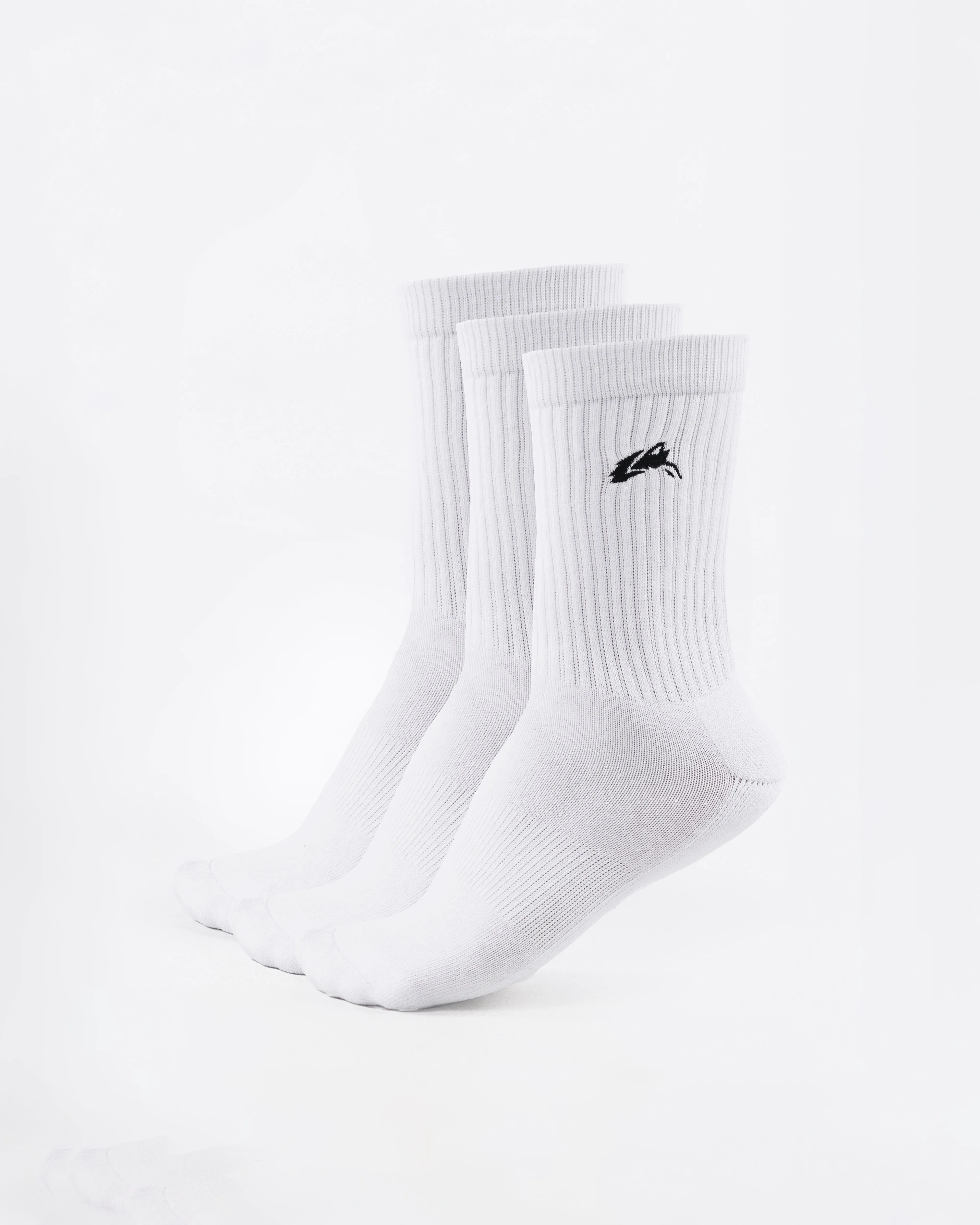 Elite Wolf Head Crew Sock 3pk - White