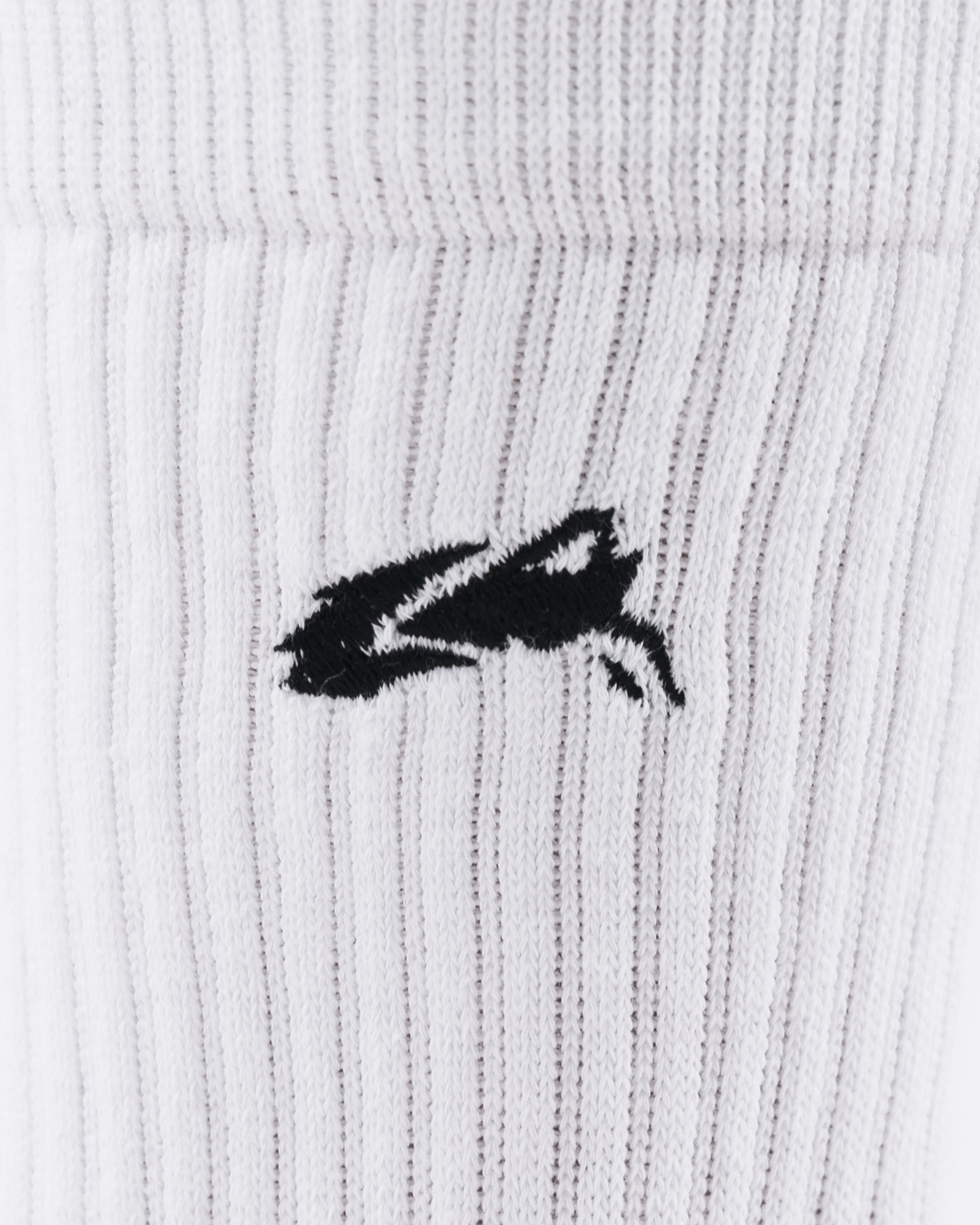 Elite Wolf Head Crew Sock 3pk - White