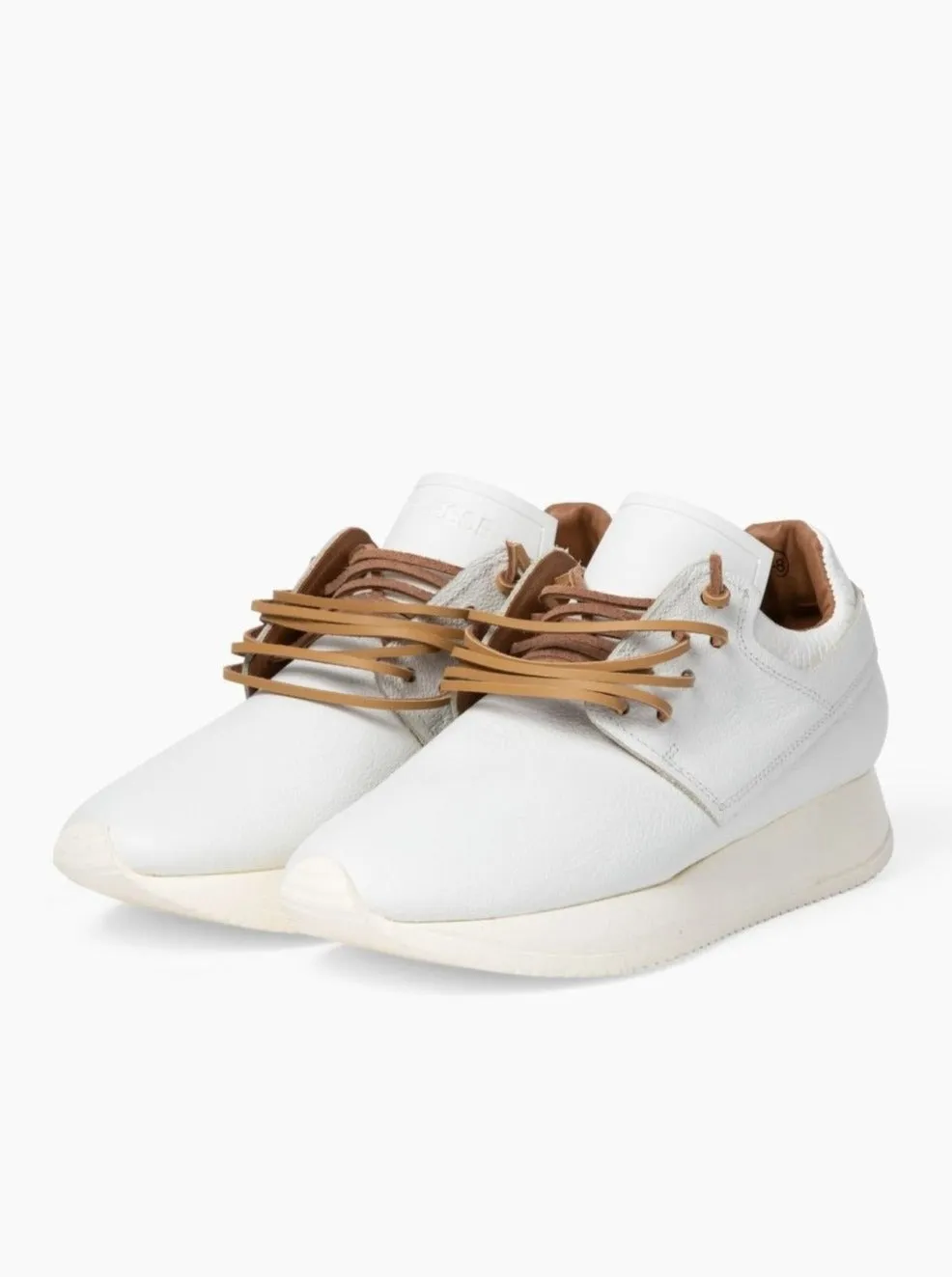 Esseutesse Leather Non Fringe Sneaker - White