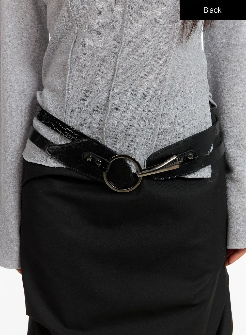 Faux Leather Ring Belt CF407