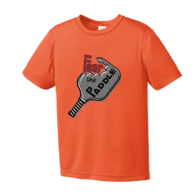 Fear The Pickleball Paddle | Youth Short Sleeve Athletic Shirt | 100% Polyester