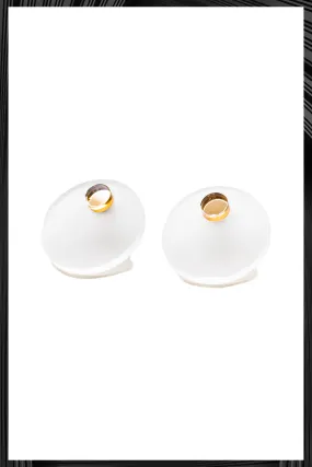 Frosted Button Earrings | Quick Delivery