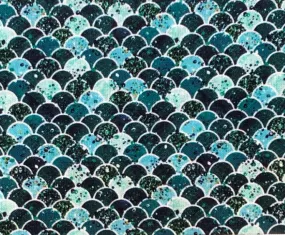 FS931 Mermaid Scales Cotton Fabric Teal