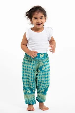 Hill Tribe Elephant Kids Elephant Pants in Turquoise