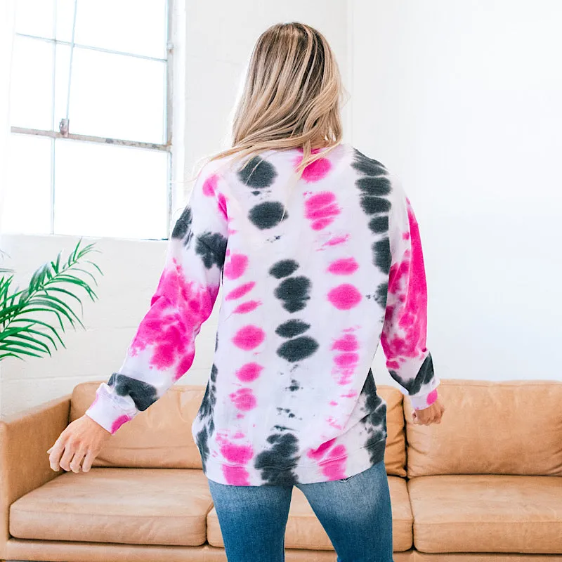 Jayden Fuchsia Tie Dye Sweatshirt FINAL SALE