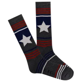 K.Bell Men's American Made Star Block Crew Sock