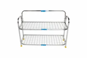 Kitchen Mart Stainless Steel shoe rack / Kitchen Storage shelf rack (18 x 2)