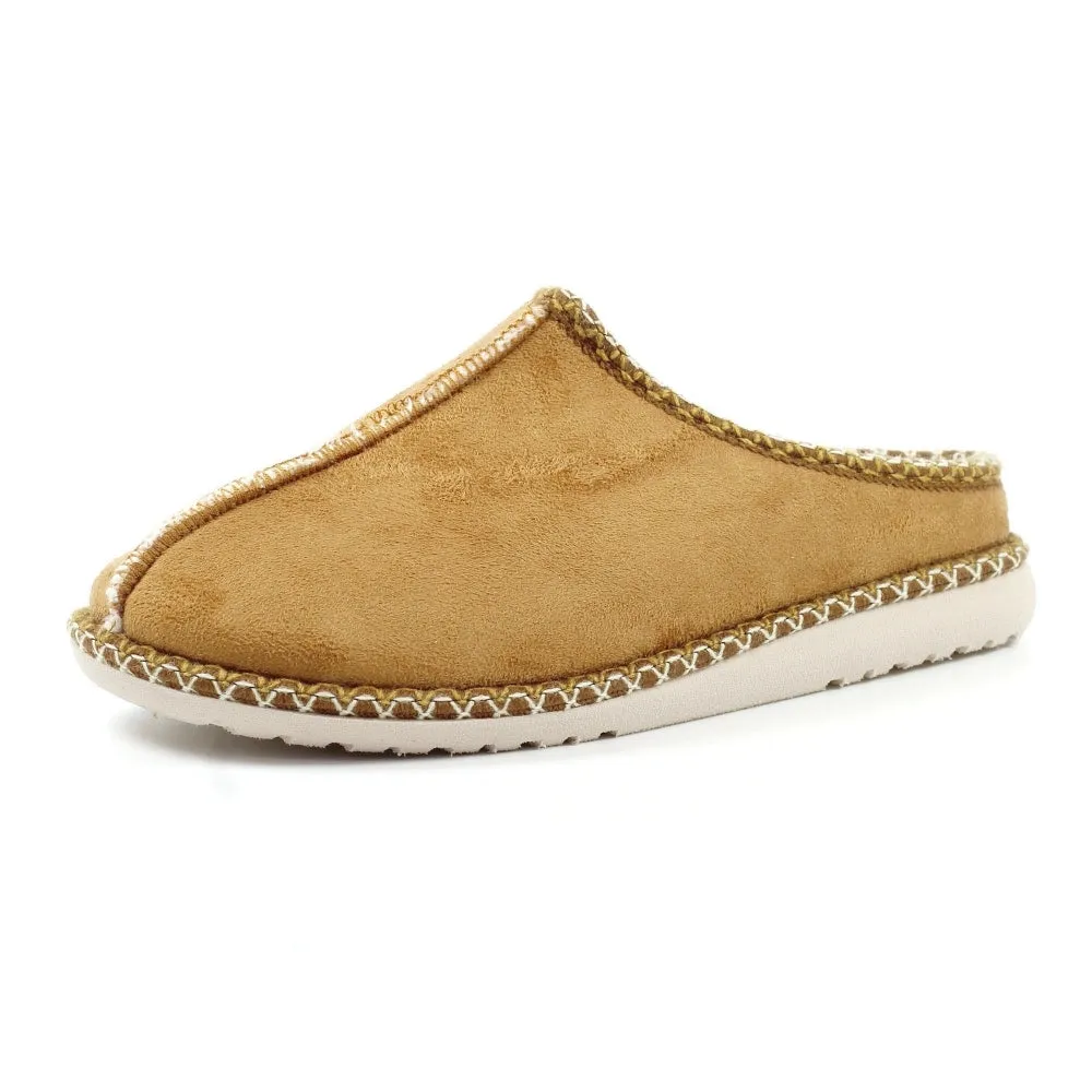 Ladies Tan Bedroom Slipper Mule Lazy Dogz Foam Apollonia