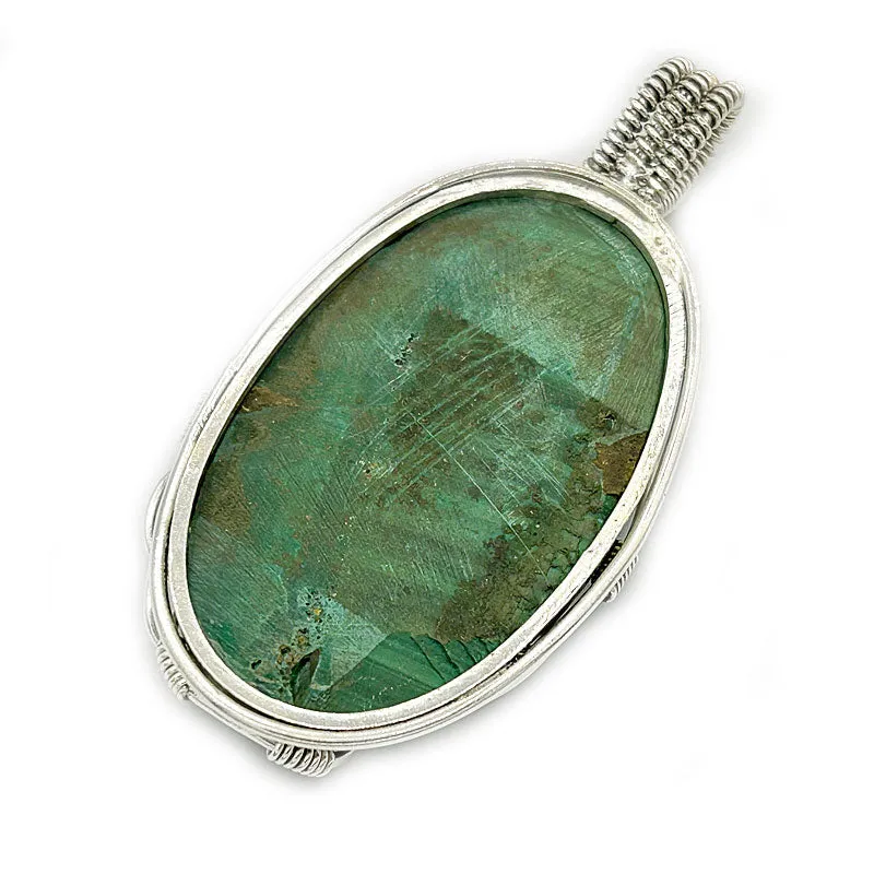 Malachite Oval Large Silver Pendant