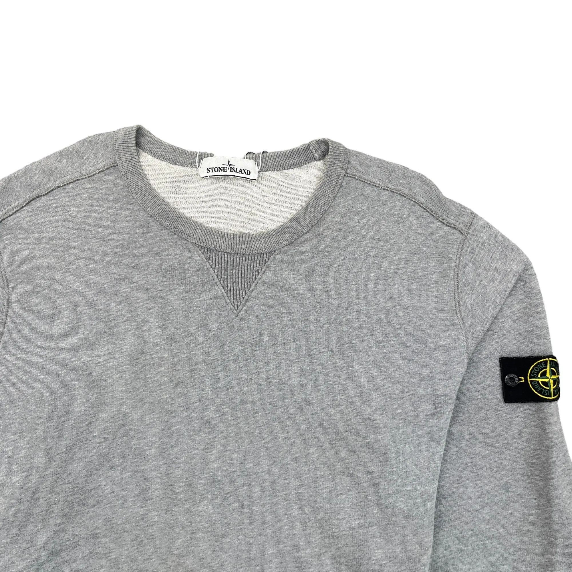 Men's Applique Logo Sweatshirt Grey Size XL