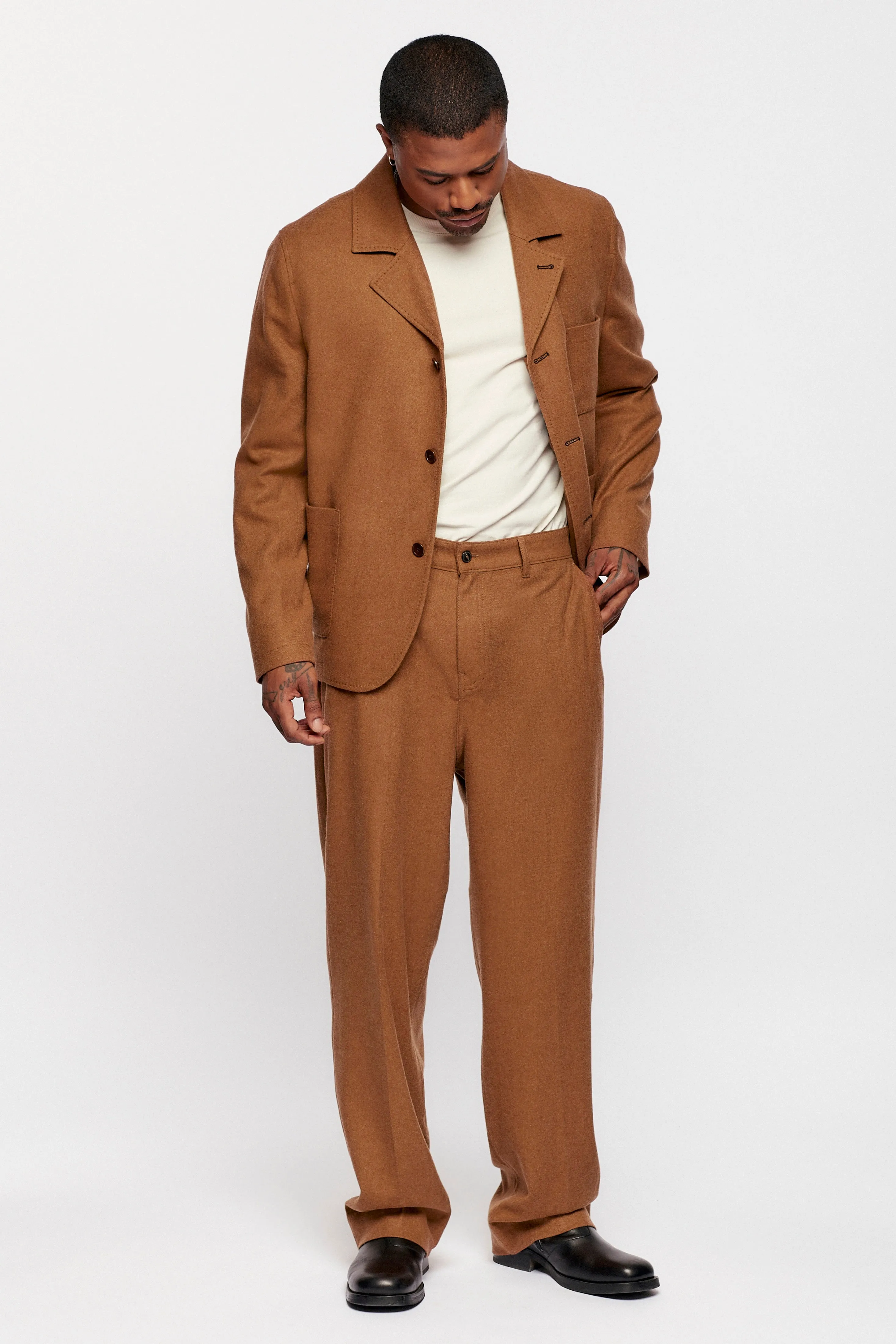 Men's Buma Wool Trouser in Tan