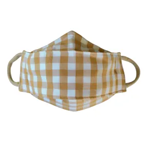 Mustard Gingham 3D Face Mask