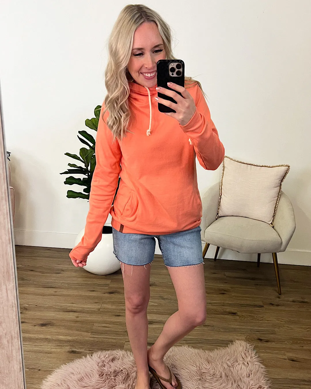 NEW! Ampersand Ave Orange Peel Doublehood Sweatshirt