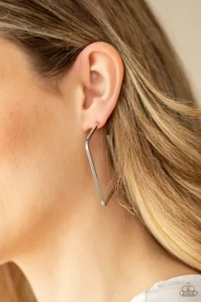 Paparazzi Earring ~ Material Girl Magic - Silver Hoops Earring