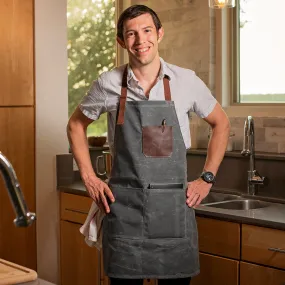 Personalized Waxed Canvas Apron for Chefs & Home Cooks