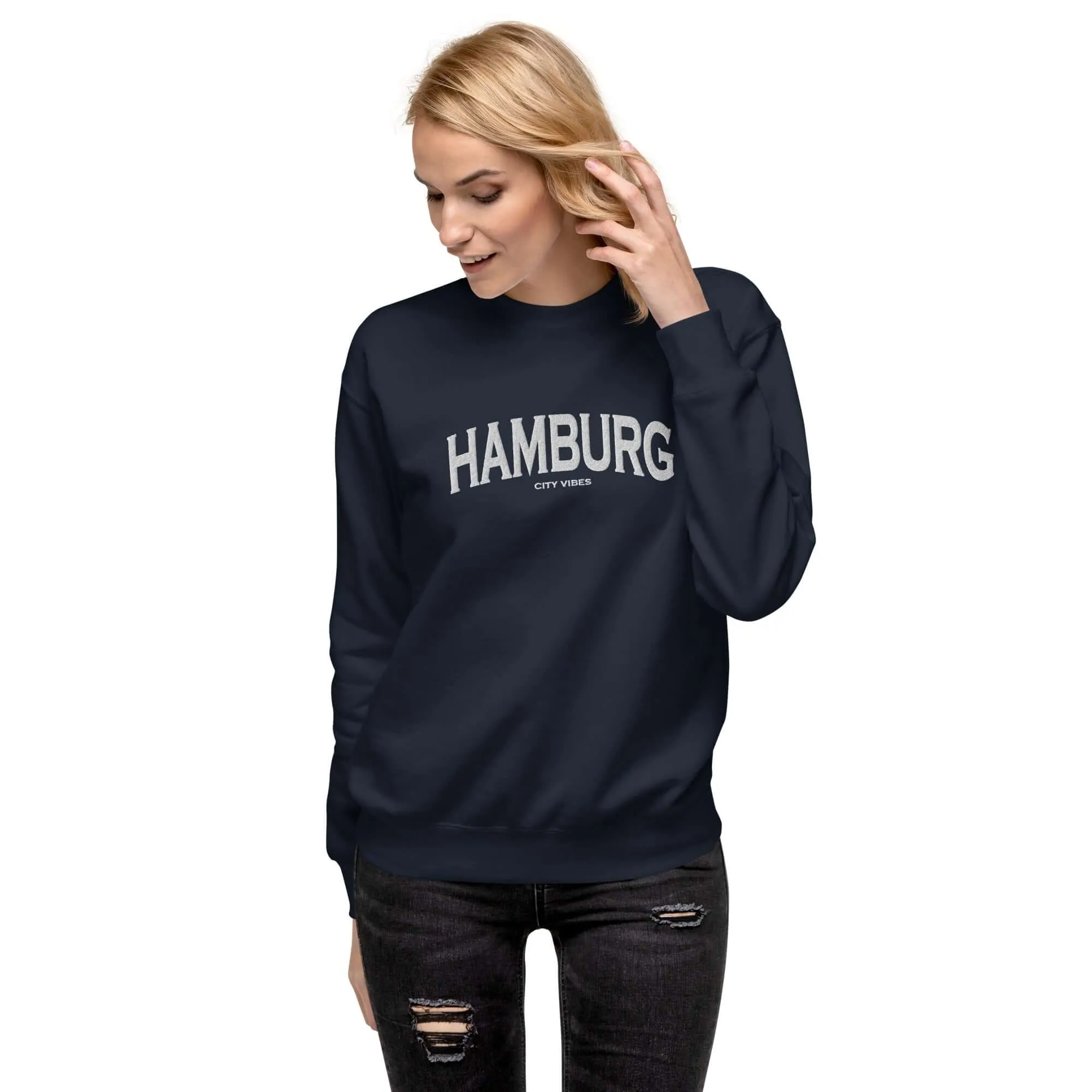 Premium Sweatshirt HAMBURG (Blau/Grau)