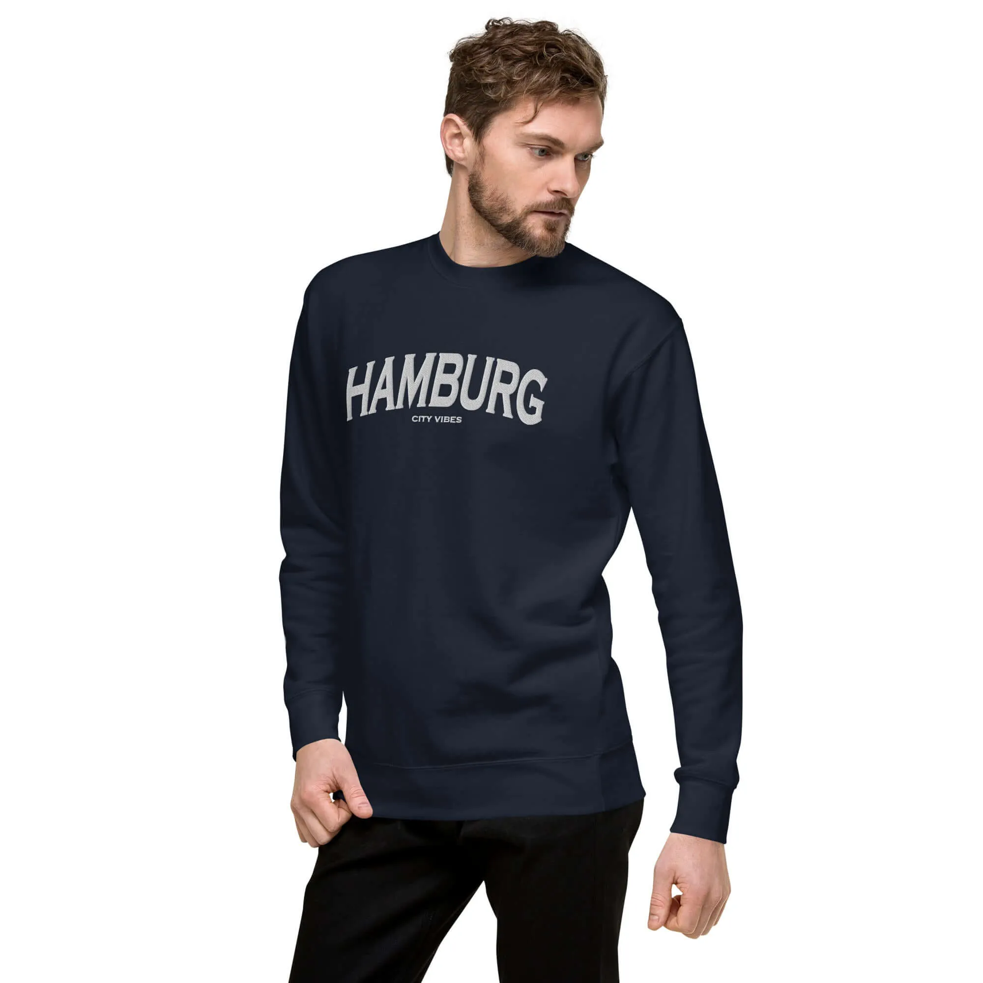 Premium Sweatshirt HAMBURG (Blau/Grau)