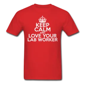 "Keep Calm and Love Your Lab Worker" (white) - Men's T-Shirt