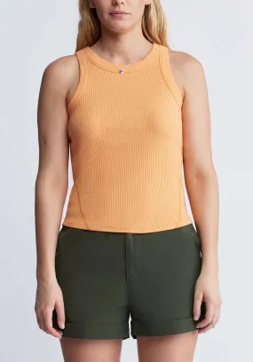 Regine Women’s Ribbed Tank Top in Tangerine - KT0119P