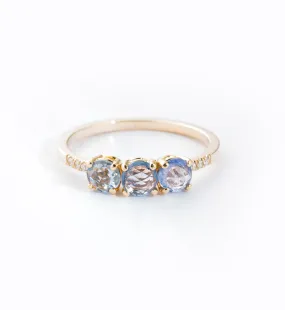 Rose Cut Sapphire Equilibrium Cuff Ring