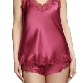 Sainted Sisters Scarlett Silk Cami / French Knicker Set in Raspberry L31002