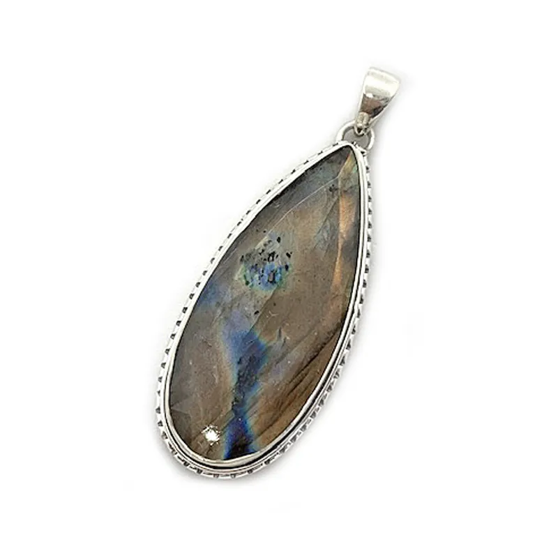 Shalee Labradorite Teardrop Boho Pendant