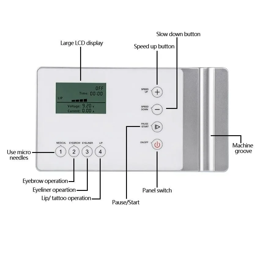 Tattoo Machine Kit Digital Permanent Makeup Tattoo device kit Professional Siwss Motor Tattoo Power Supply for Eyebrow Lip