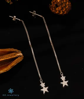 The Starry Shoulder Duster Silver Earrings